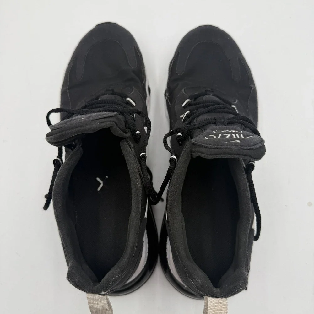 Nike Air Max 270 React Sneakers Black White Mens Athletic Shoes Size‎ 9